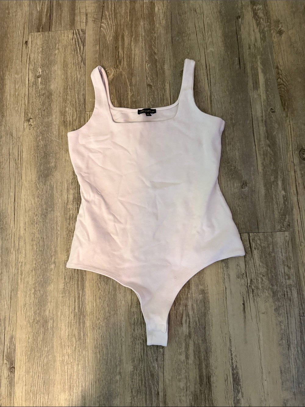 Shinestar Light Pink Ribbed Tank Bodysuit